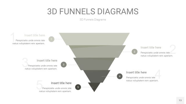 灰色3D漏斗PPT信息图表13