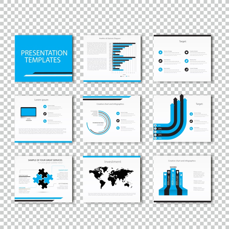 信息图表小册子传单平面设计矢量（3）