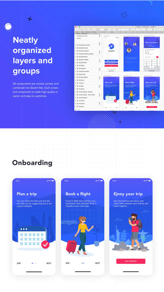 EasyGo - 适用于Iphone X,EasyGo的旅行应用UI工具包 - Travel App UI Kit EasyGo - 适用于Iphone X,EasyGo的旅行应用UI工具包 - Travel App UI Kit