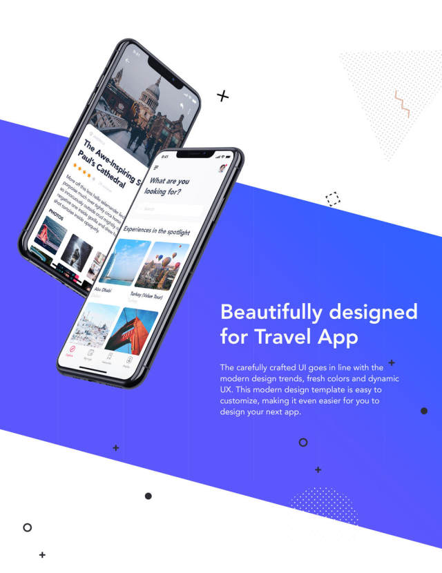 EasyGo - 适用于Iphone X，EasyGo的旅行应用UI工具包 - Travel App UI Kit