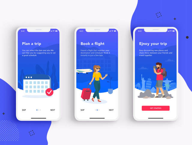 EasyGo - 适用于Iphone X，EasyGo的旅行应用UI工具包 - Travel App UI Kit