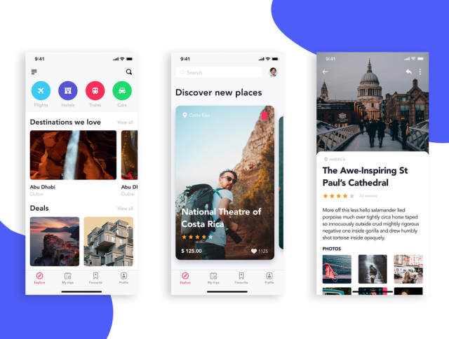 EasyGo - 适用于Iphone X，EasyGo的旅行应用UI工具包 - Travel App UI Kit