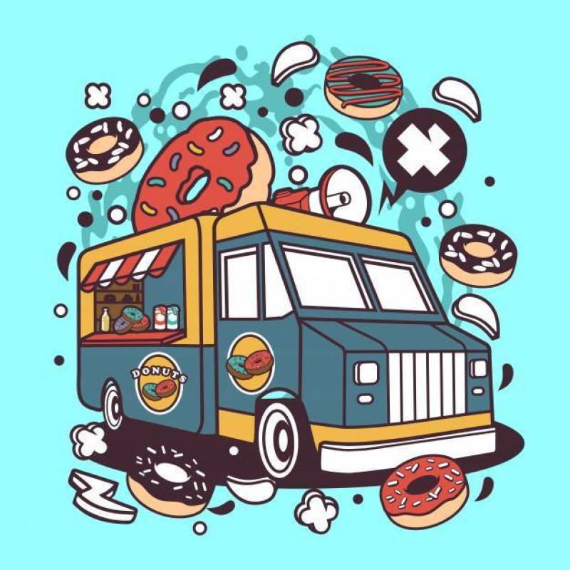 Donut Van Cartoon
