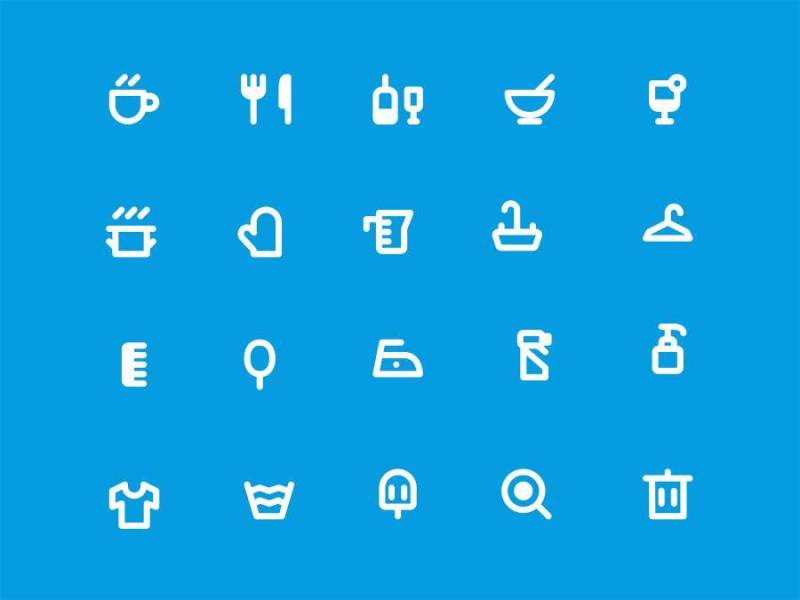 家庭元素线性图标