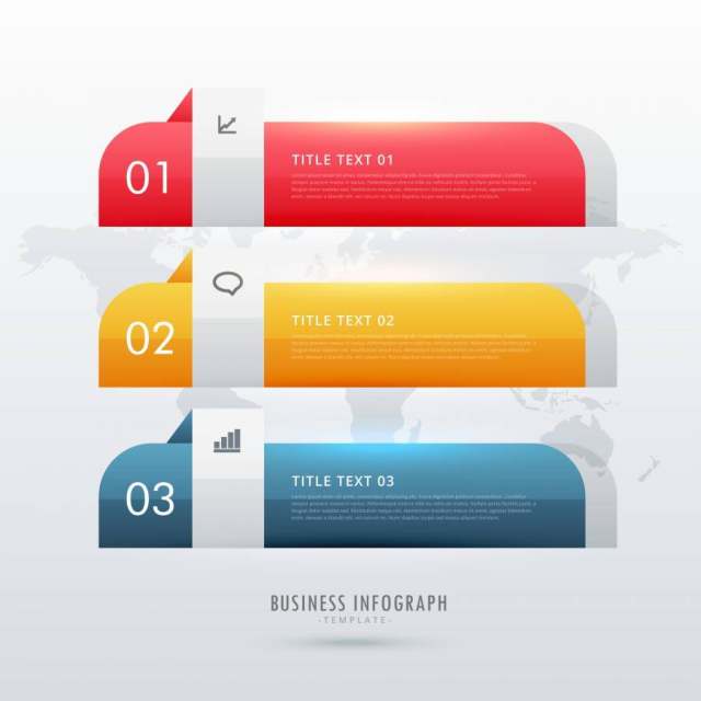 三步业务信息图表设计模板