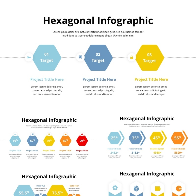 六边形信息图表PPT模板Hexagonal Infographic - Presentation Template