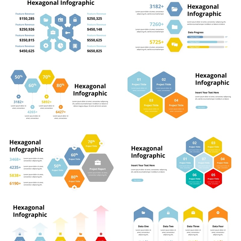 六边形信息图表PPT模板Hexagonal Infographic - Presentation Template