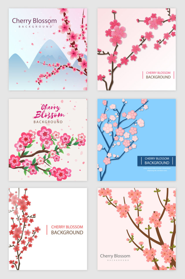 粉红桃花花瓣花朵矢量素材 粉红桃花花瓣花朵矢量素材