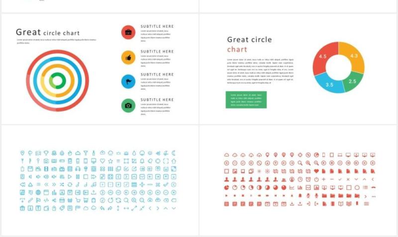 彩色现代作品图片展示PPT模板Lorem Modern Powerpoint