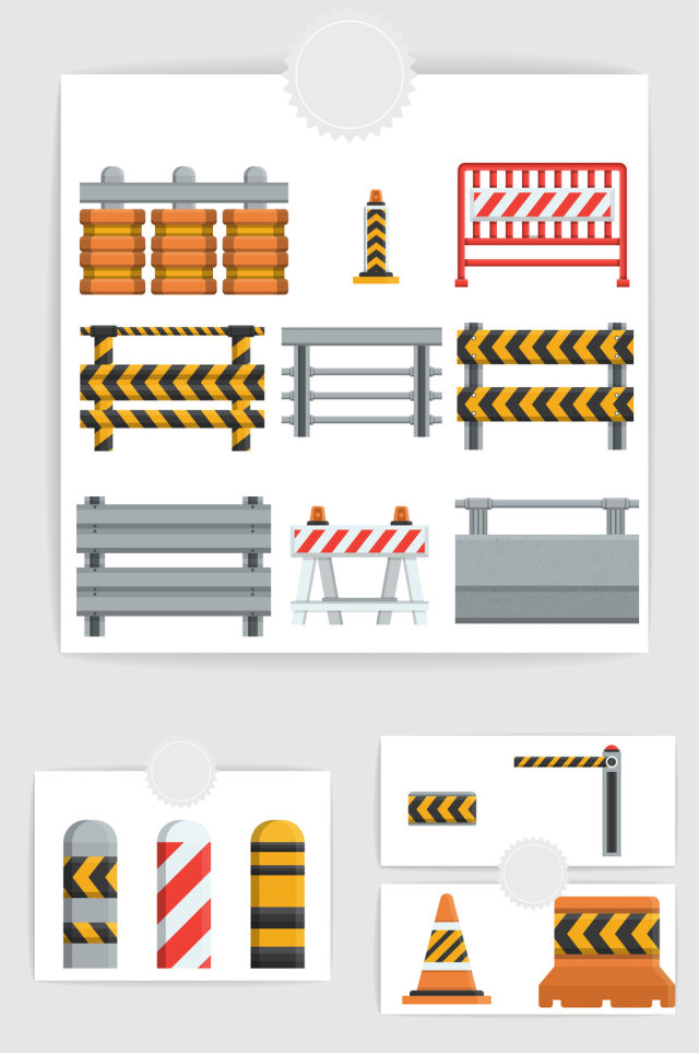 矢量公路路障护栏