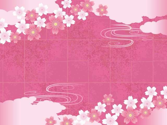 与春天日本纸和云彩和樱花的背景材料03 与春天日本纸和云彩和樱花的背景材料03