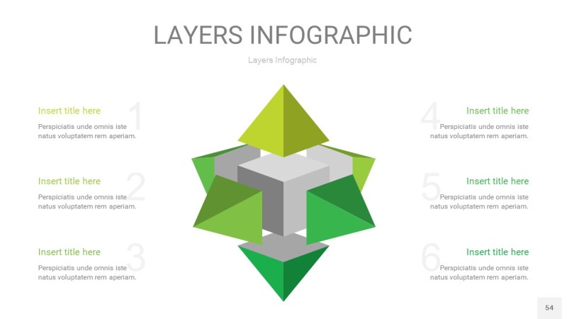 嫩绿色3D分层PPT信息图54