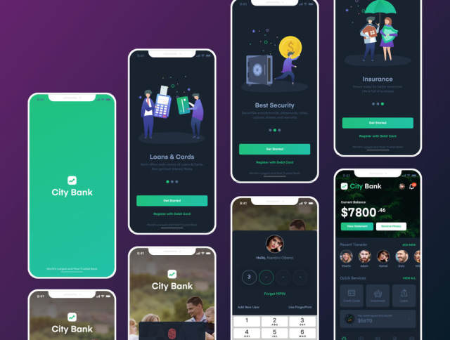 City Bank Light and Dark App UI套件,City Bank Light和Dark App UI套件 City Bank Light and Dark App UI套件,City Bank Light和Dark App UI套件