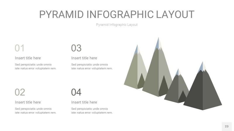 灰色3D金字塔PPT信息图表23