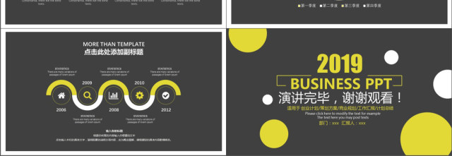 2019黄黑色欧美风商务汇报PPT模版 2019黄黑色欧美风商务汇报PPT模版