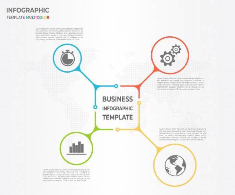 Modern diagram infographic circle 4 options
