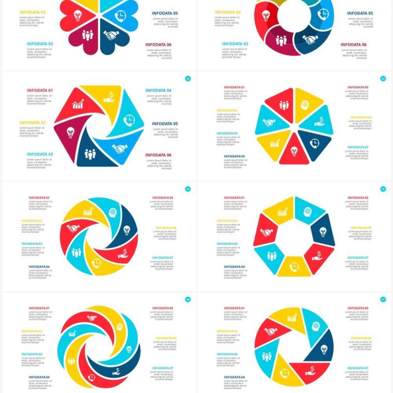 彩色循环关系信息图表PPT素材Cycle