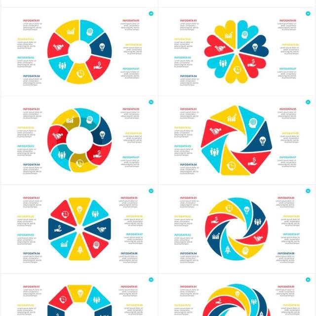 彩色循环关系信息图表PPT素材Cycle