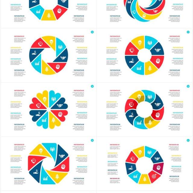 彩色循环关系信息图表PPT素材Cycle