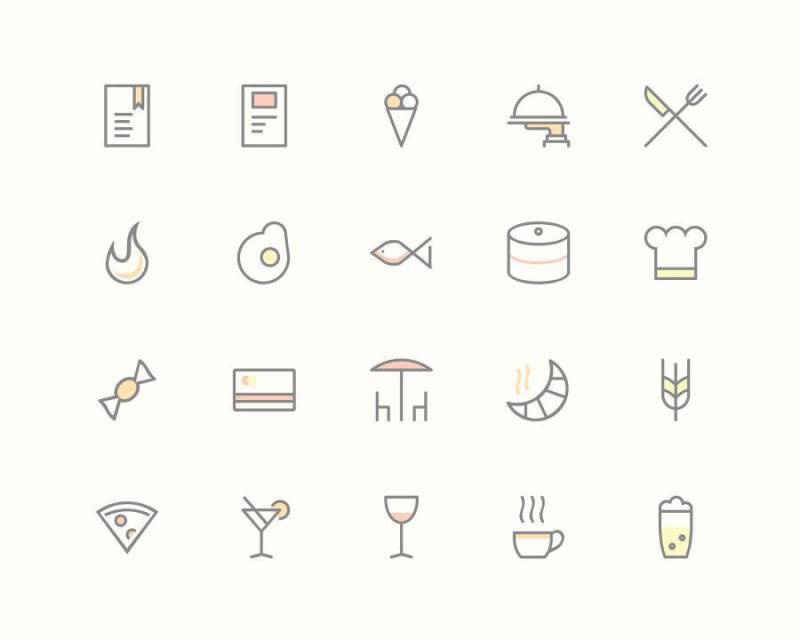20 枚餐馆图标