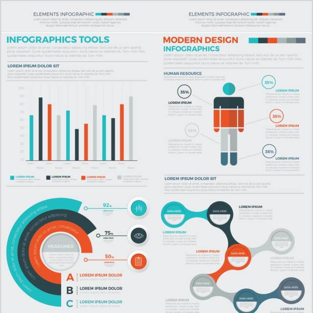 信息图表元素矢量素材设计Big Infographics Design