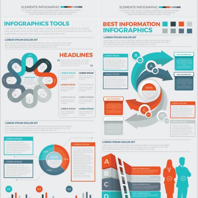 信息图表元素矢量素材设计Big Infographics Design