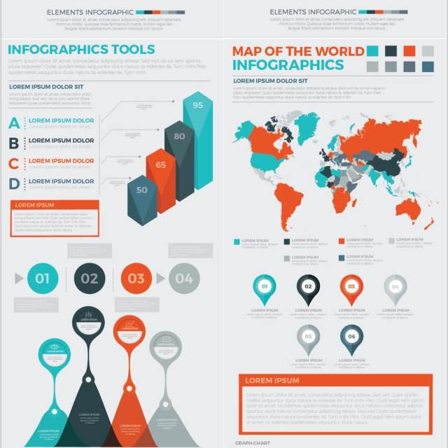 信息图表元素矢量素材设计Big Infographics Design