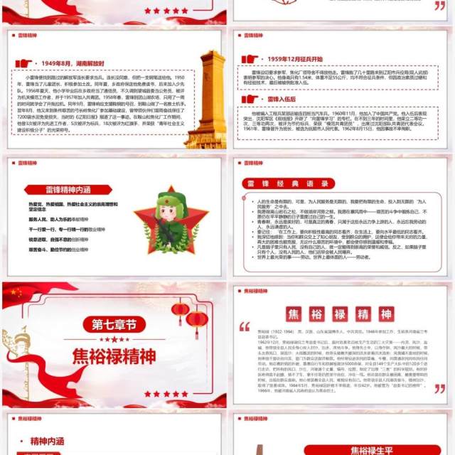 红色简约中国精神谱系宣传PPT模板 红色简约中国精神谱系宣传PPT模板