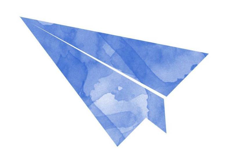 纸飞机蓝色水彩