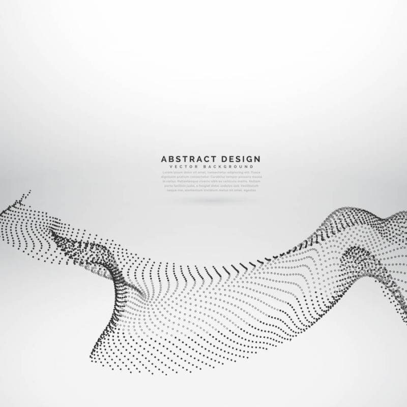 矢量粒子流动波样式的抽象设计