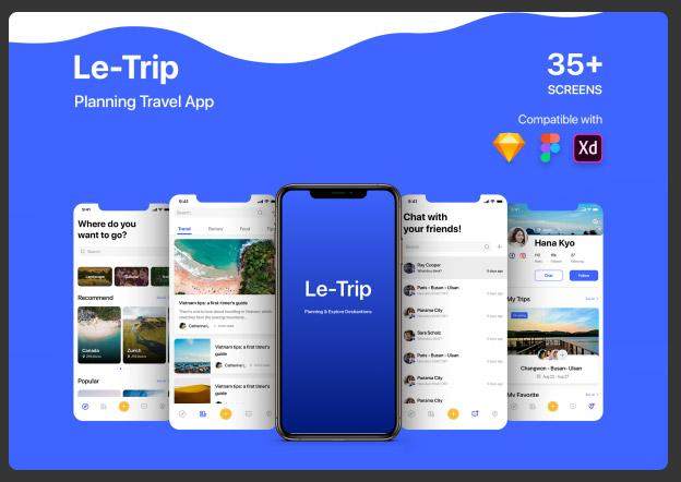 计划旅行用户界面工具包LeTrip Planning Travel UI KIT 计划旅行用户界面工具包LeTrip Planning Travel UI KIT