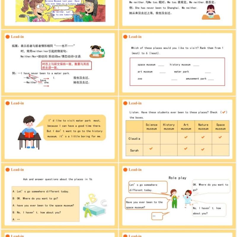 人教版八年级英语下册Have you ever been to a museum第1课时课件PPT模板
