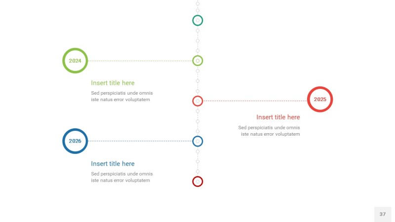 红蓝绿色时间轴PPT信息图37