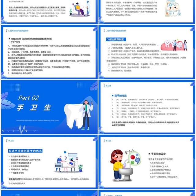 蓝色卡通风口腔科管理规范PPT模板