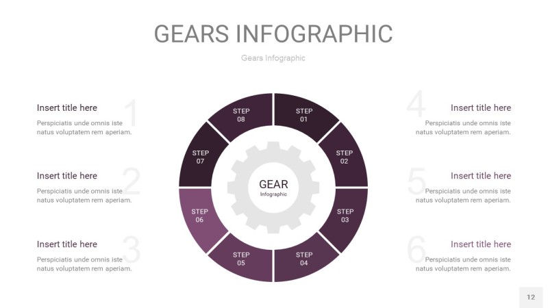 紫色齿轮PPT信息图12