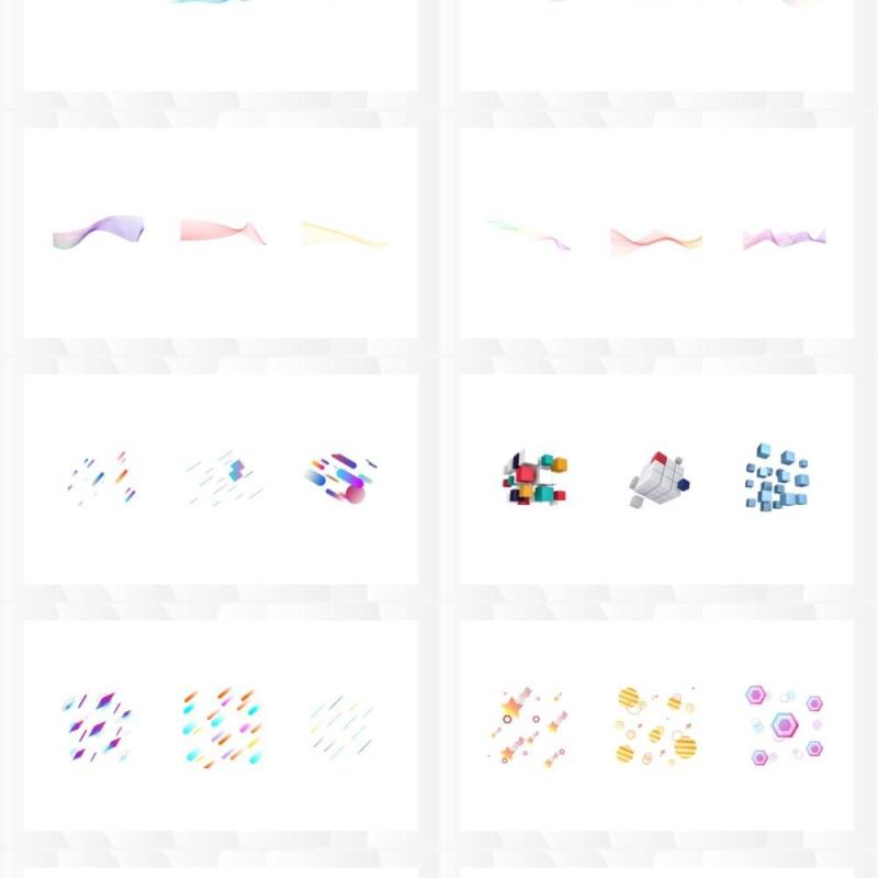 漂浮元素PPT素材合集7