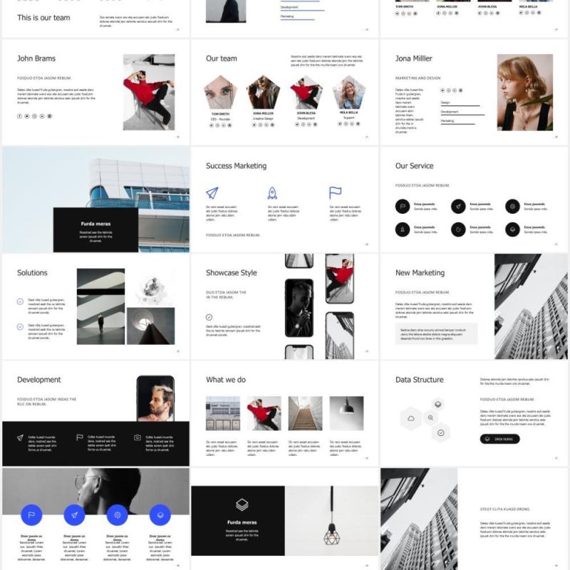 简洁图片排版设计PPT模板MURO - Powerpoint Minimal Template