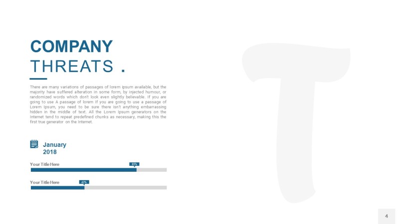 铁蓝色SWOT图表PPT4