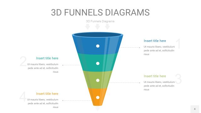 彩色3D漏斗PPT信息图表4