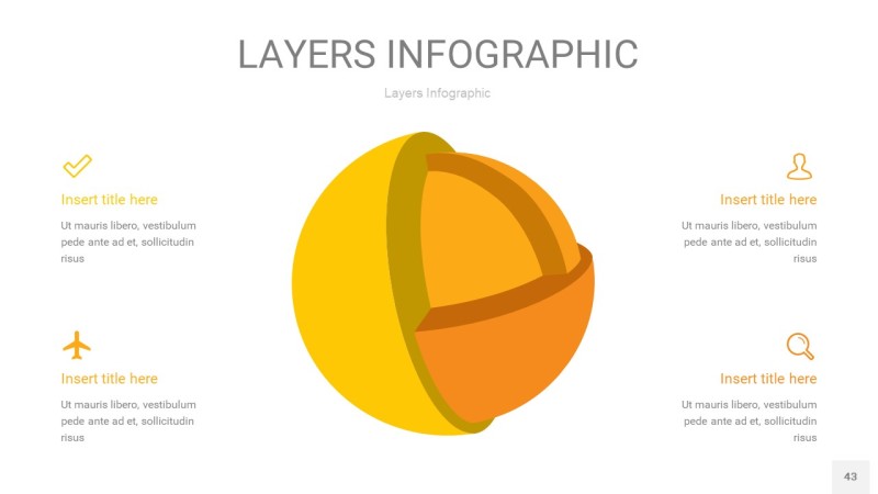 黄色3D分层PPT信息图43