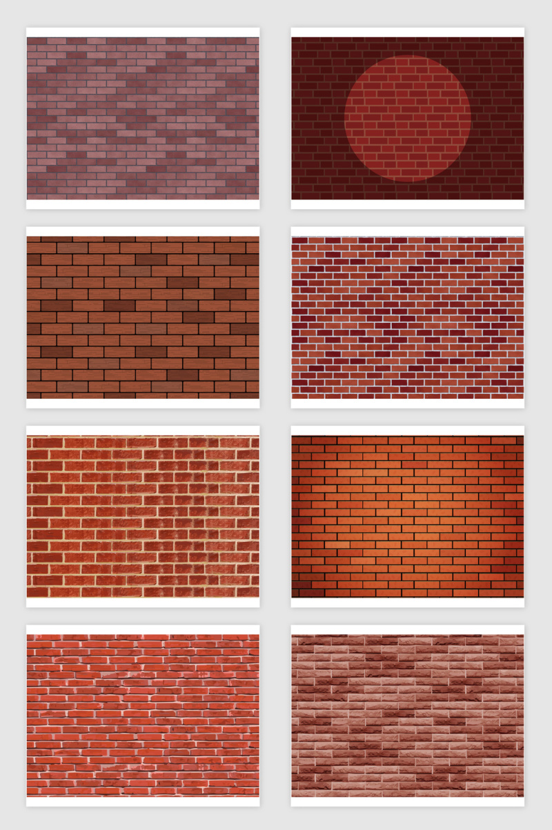 矢量红色砖墙底纹图案