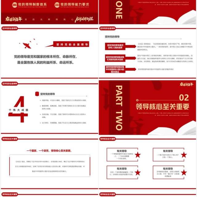 红色简约党的百年奋斗成就和经验PPT模板 红色简约党的百年奋斗成就和经验PPT模板