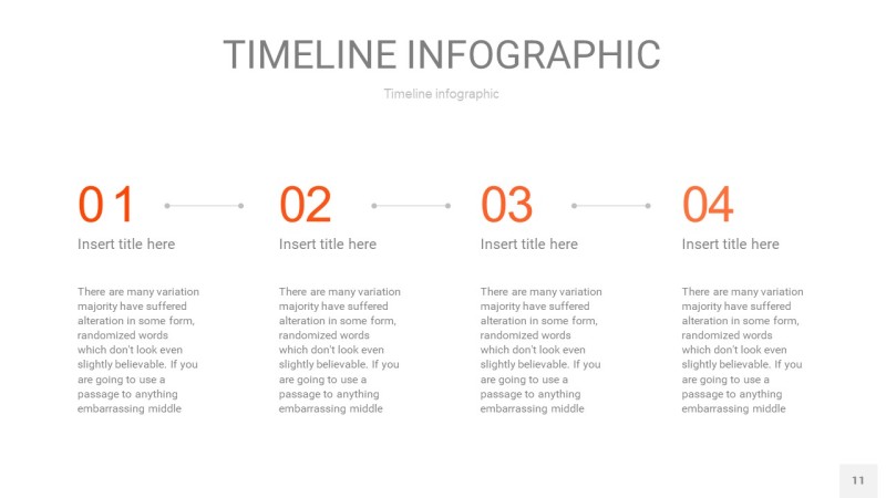橘红色时间轴PPT信息图11