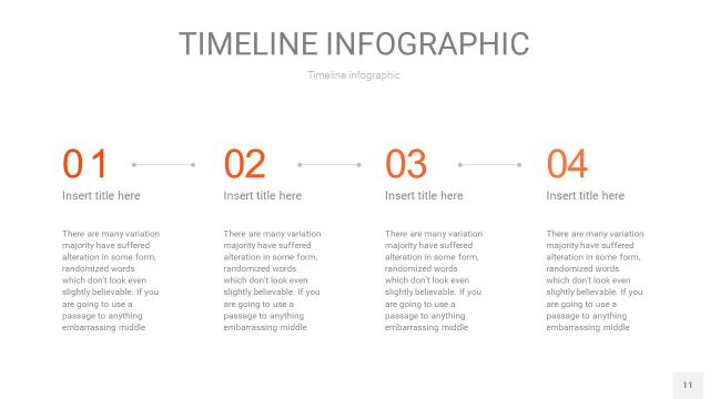 橘红色时间轴PPT信息图11