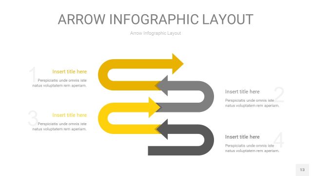 灰黄色箭头PPT信息图表13