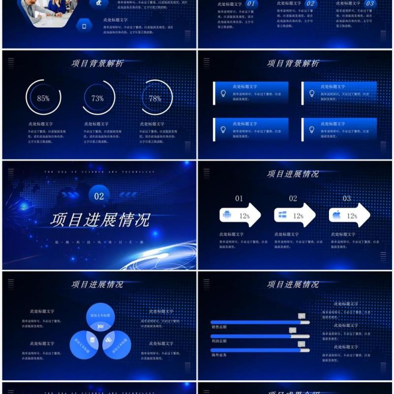 蓝色科技风智领未来项目汇报PPT模板