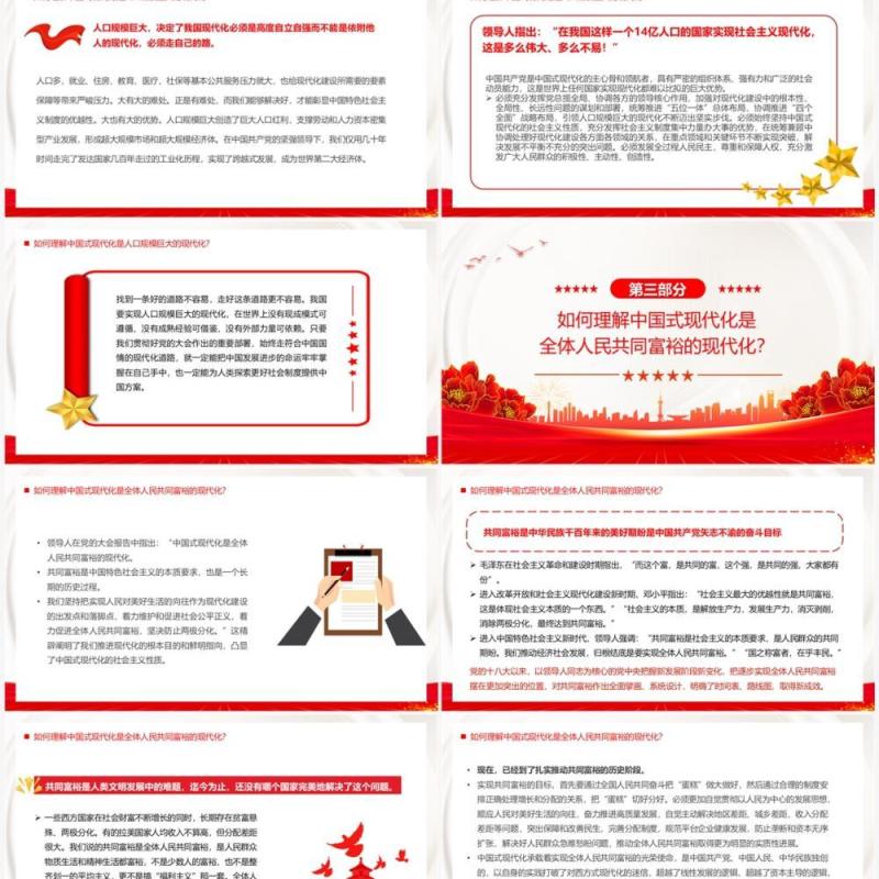 红色大会报告辅导百问关于中国式现代化PPT模板