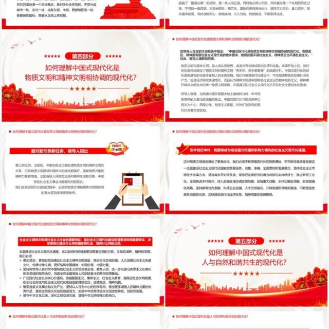 红色大会报告辅导百问关于中国式现代化PPT模板 红色大会报告辅导百问关于中国式现代化PPT模板