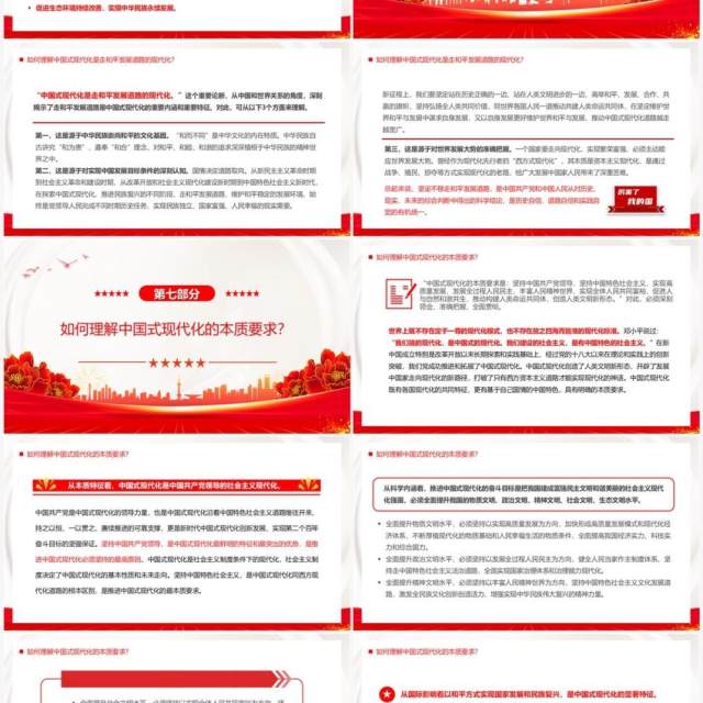 红色大会报告辅导百问关于中国式现代化PPT模板 红色大会报告辅导百问关于中国式现代化PPT模板