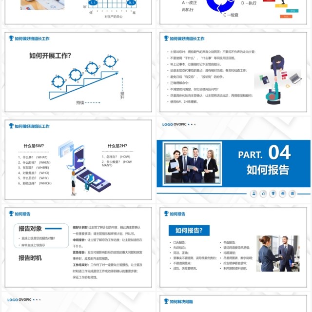 蓝色商务风班组长管理能力培训PPT模板